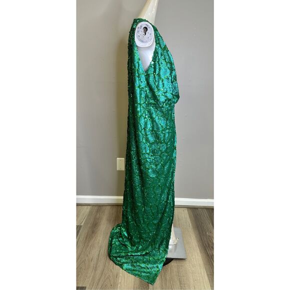 NWT Ozgur Masur Sequined Wrap Sleeveless Keyhole Back Column Gown Size 4 $1944 - Picture 7 of 10